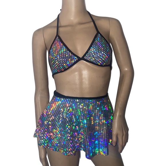 COPY - Cheeky sequins mini wrap skirt and top set - Picture 3 of 12